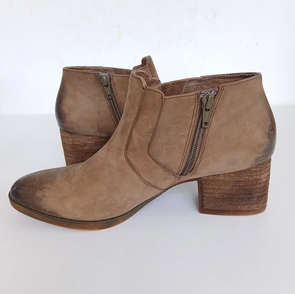 Abeo Felicity Leather Ankle Boots Taupe 7.5